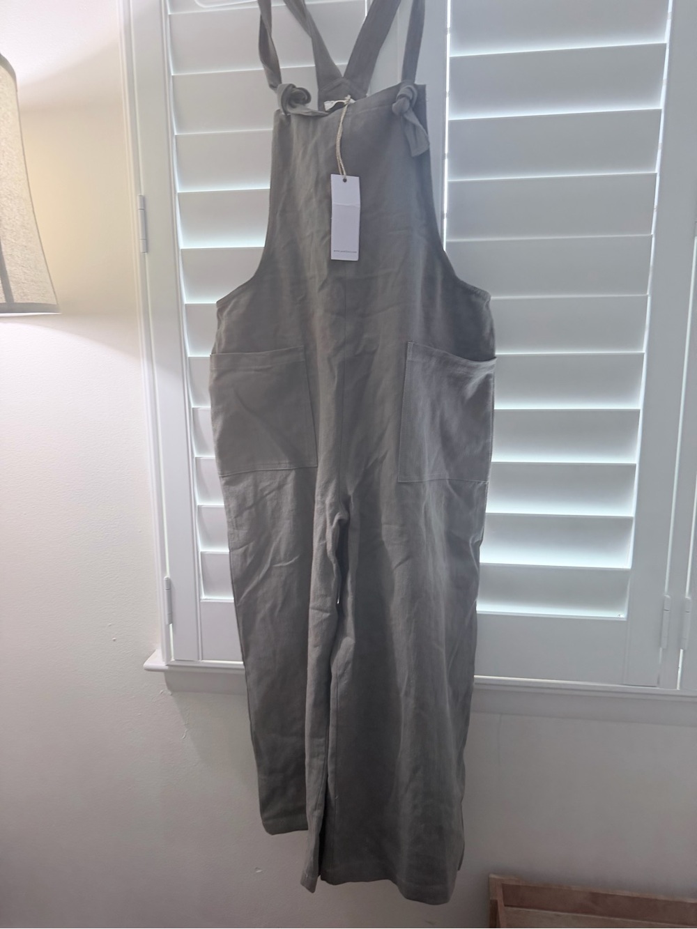 Neuflora Olive Green Cotton -Blend Jumpuit with Front Pockets
